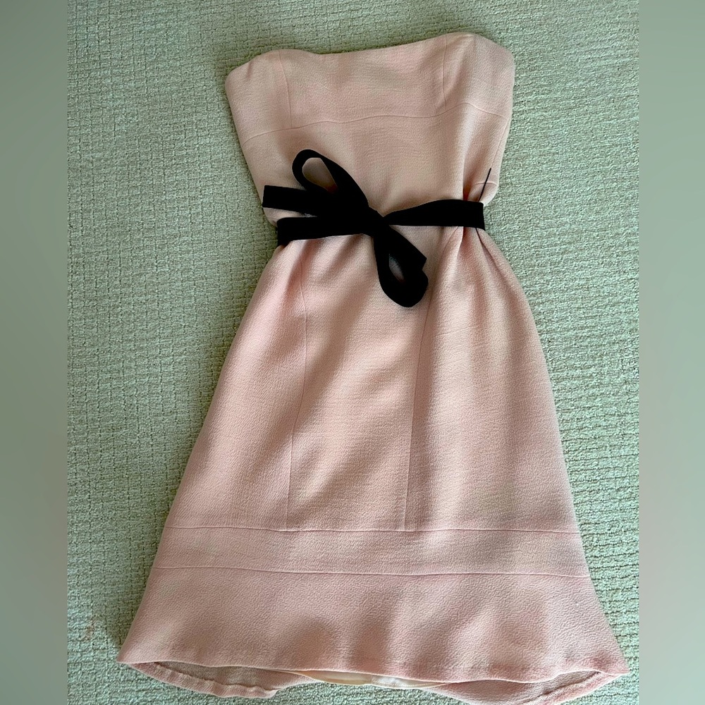 EUC Lida Baday light pink crepe strapless dress